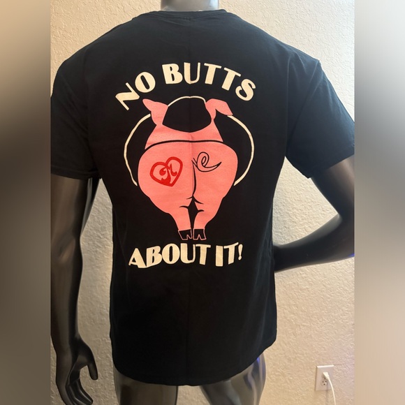 I Pigged Out At Marlowes Ribs & Restaurant No Butts About it Cotton Large unisex - Picture 6 of 14